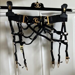 Bordelle Black and Gold Garter Belt